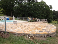 Finished patio by the pool